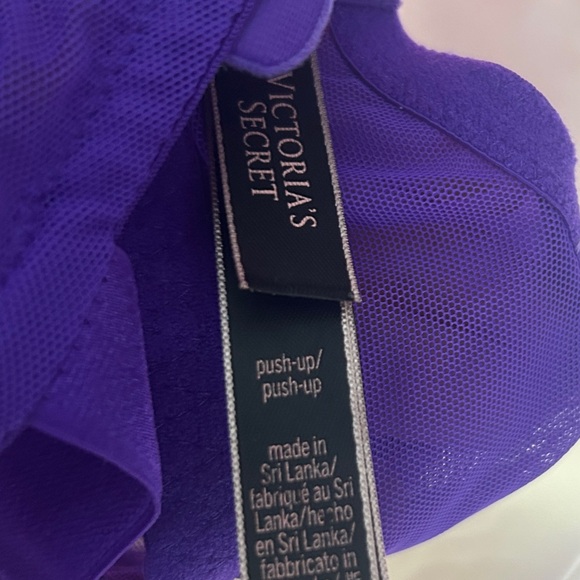 Victoria's Secret Purple Lace Bra with Rhinestone Straps - Picture 3 of 3